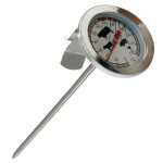 Food thermometer, especially for meat, analog, metallic, cooking thermometer, rod